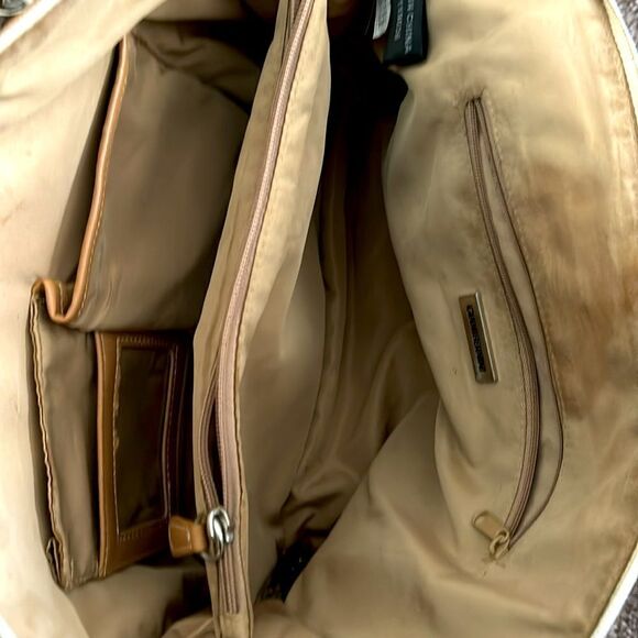 Giani Bernini White Logo Printed Convertible Handbag - Picture 8 of 10